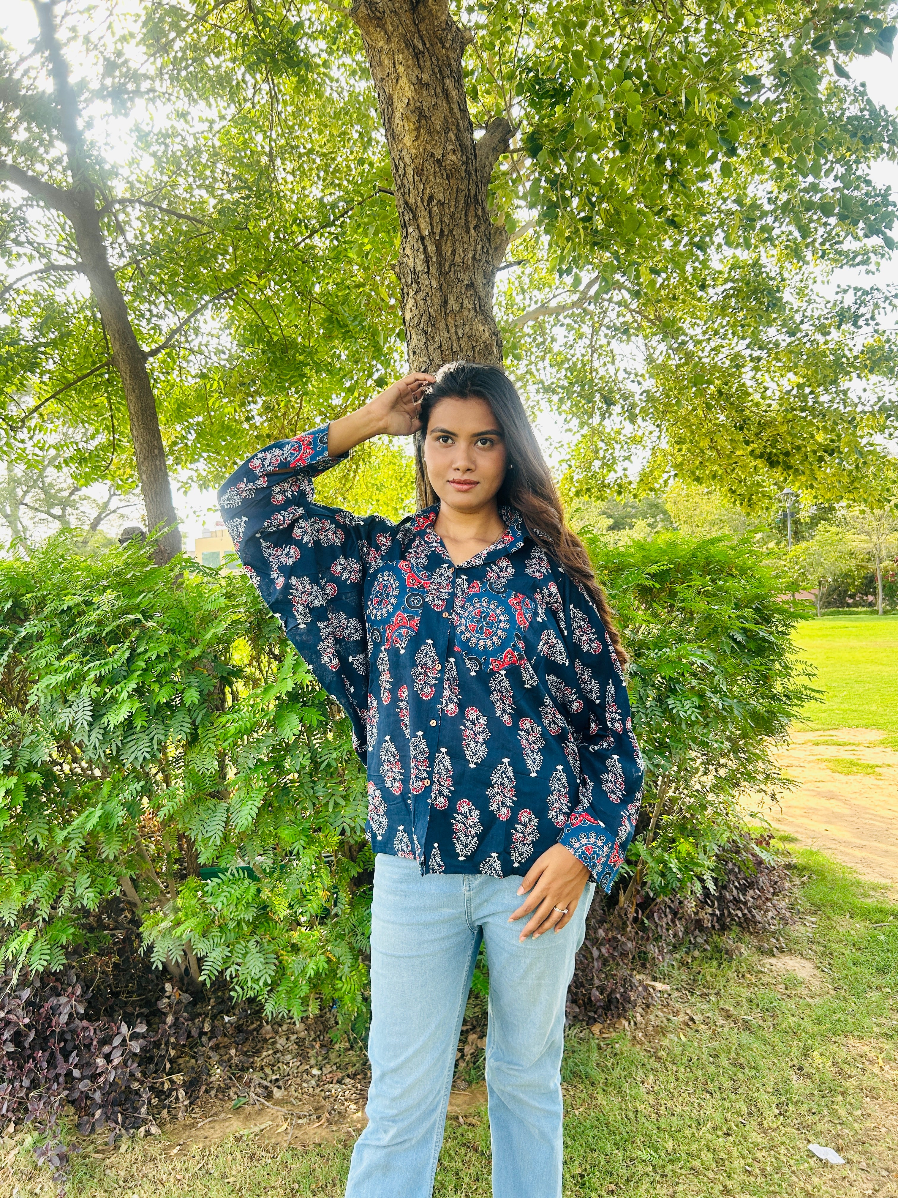 Block print shirt