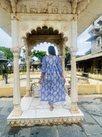 PURPLE DRESS WITH BUTTI AND JAAL PRINTS