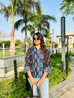 Royal Blue block print shirt